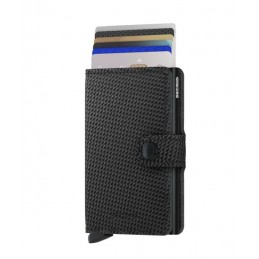 SECRID Miniwallet - Porte-cartes Cuir Carbon compact et sécurisé