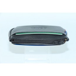 LE CAÏMAN - Porte-monnaie zippé en cuir aspect lisse avec 2 emplacements cartes