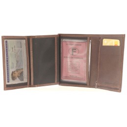 Portefeuille - LE CAÏMAN - Portefeuille 3 volets en cuir gras authentique