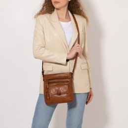 Gianni Conti - Sac bandoulière avec poche rabat cuir vintage