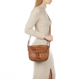 Sac bandoulière - Gianni Conti - Sac bandoulière à rabat cuir vintage