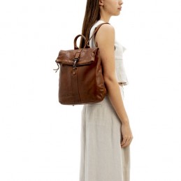 Gianni Conti - Sac à dos à rabat cuir vintage