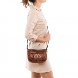 Gianni Conti - Sac bandoulière avec poche à rabat cuir vintage