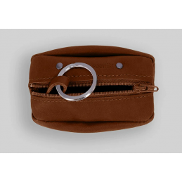 ATELIERS FOURES - Porte-monnaie Grain de café cuir avec Porte-Clé - Hector