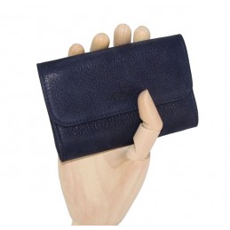 LE CAÏMAN - Porte-monnaie à rabat en cuir gloss aspect brillant