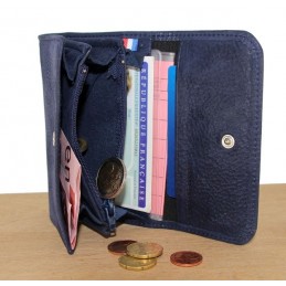 LE CAÏMAN - Porte-monnaie à rabat en cuir gloss aspect brillant