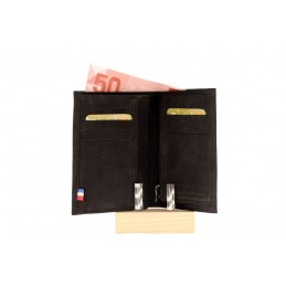 LE CAÏMAN - Portefeuille 3 volets en cuir aspect nubuck