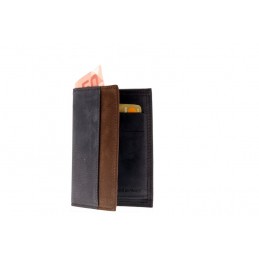 Portefeuille - LE CAÏMAN - Portefeuille 3 volets en cuir aspect nubuck