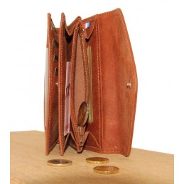 LE CAÏMAN - Porte-monnaie enveloppe en cuir gloss aspect brillant