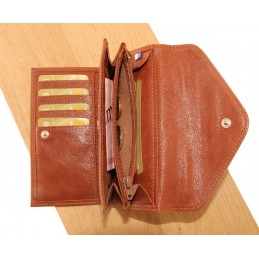 LE CAÏMAN - Porte-monnaie enveloppe en cuir gloss aspect brillant