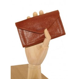 Porte monnaie - LE CAÏMAN - Porte-monnaie enveloppe en cuir gloss aspect brillant
