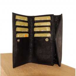 Porte monnaie - LE CAÏMAN - Porte-monnaie enveloppe en cuir gloss aspect brillant