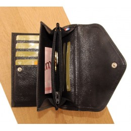 LE CAÏMAN - Porte-monnaie enveloppe en cuir gloss aspect brillant