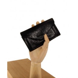 LE CAÏMAN - Porte-monnaie enveloppe en cuir gloss aspect brillant