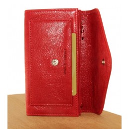 LE CAÏMAN - Porte-monnaie enveloppe en cuir gloss aspect brillant