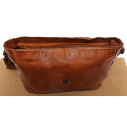 GIANNI CONTI - Sac gibecière à rabat cuir vintage