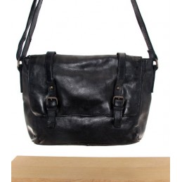 GIANNI CONTI - Sac gibecière à rabat cuir vintage