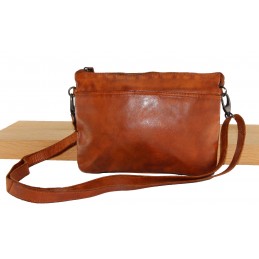 GIANNI CONTI - Sac Bandoulière 3 compartiments cuir vintage