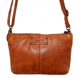 GIANNI CONTI - Sac Bandoulière 3 compartiments cuir vintage