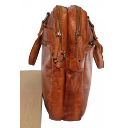 GIANNI CONTI - Sac ordinateur 15 pouces 2 compartiments cuir vintage