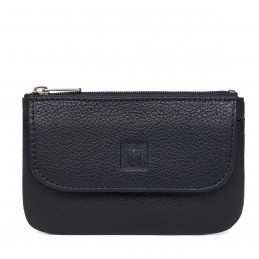 Hexagona - Porte-monnaie avec porte-clés en cuir grainé