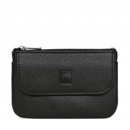 Hexagona - Porte-monnaie avec porte-clés en cuir grainé