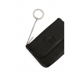 Hexagona - Porte-monnaie avec porte-clés en cuir grainé