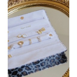 Coffret Bijoux - MAISON SCARLETT - Pochette à bijoux de voyage Catherine - Velours léopard