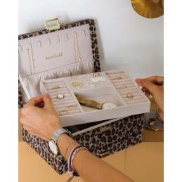 MAISON SCARLETT - Boite à bijoux Denise - Velours léopard