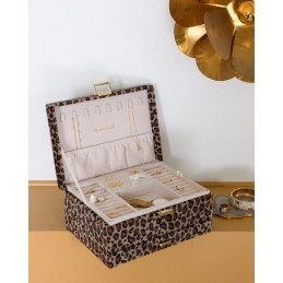 Coffret Bijoux - MAISON SCARLETT - Boite à bijoux Denise - Velours léopard