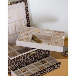 Coffret Bijoux - MAISON SCARLETT - Boite à bijoux Denise - Velours léopard