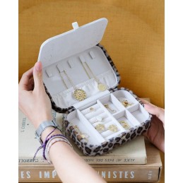 Coffret Bijoux - MAISON SCARLETT - Boite à bijoux Brigitte - Velours léopard