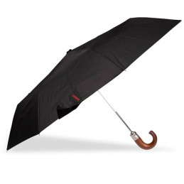 Isotoner - Parapluie pliant crook bois X-tra solide