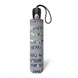 Parapluies - Pierre Cardin - Parapluie pliant Easymatic Motifs de Rêve Jade Stripe