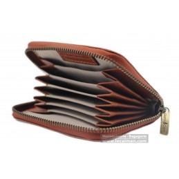 Porte Cartes - Gianni Conti - Porte-cartes zippé - Cuir Piqûre Sellier