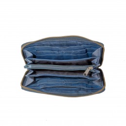 Portefeuille - Gianni Conti - Grand portefeuille zippé - Cuir vintage
