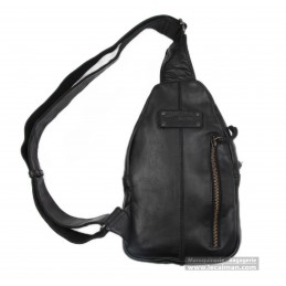 Sacoche - Gianni Conti - Sac monobretelle - Cuir Vintage