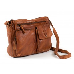 Sac bandoulière - Gianni Conti - Sac multi-poches bandoulière - Cuir Vintage